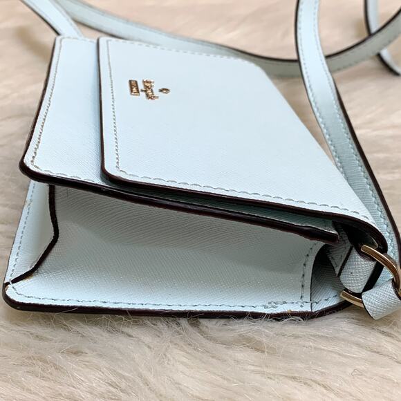 KATE SPADE Cameron Street ARIELLE Leather Crossbody Clutch Island Waters Blue - Picture 10 of 16